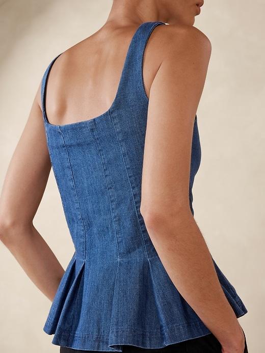 Denim Button Bustier Top Product Image