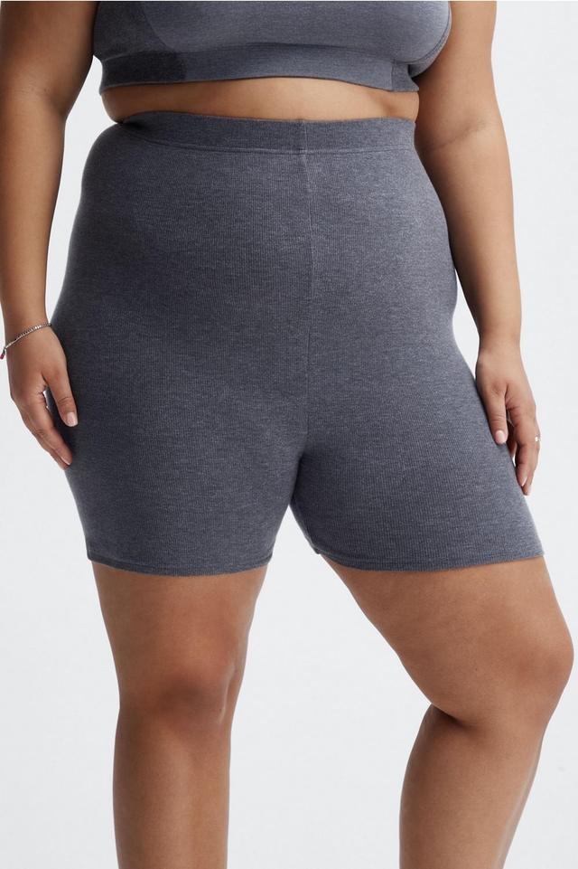 Fabletics RestoreKnit Slim Short Womens Pewter plus Size 4X Product Image