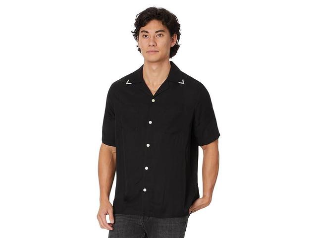 AllSaints Runaway Short Sleeve Shirt (Jet ) Men's Clothing Product Image