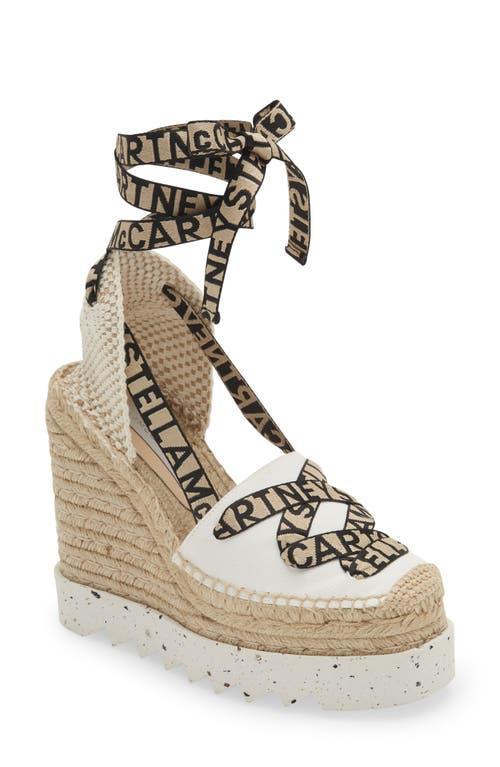 Stella McCartney Gaia Logo Strap Organic Canvas Platform Wedge Espadrille Product Image