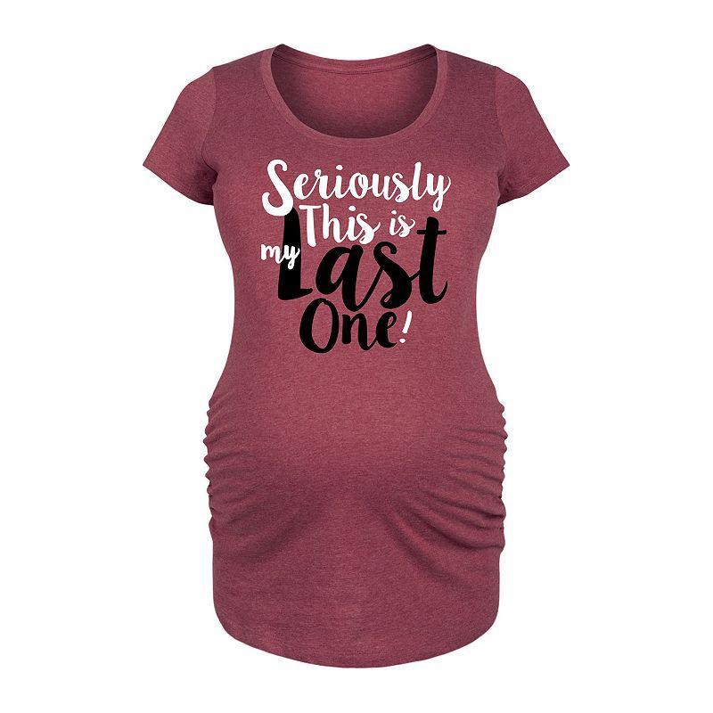 Maternity This Is My Last One Graphic Tee, Womens Grey Dark Red Product Image