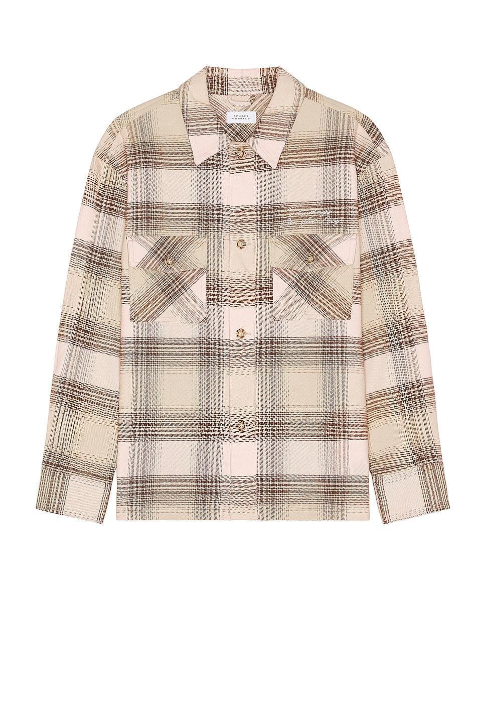 SATURDAYS NYC Driessen Flannel Overshirt Size M, S, XL/1X. Product Image