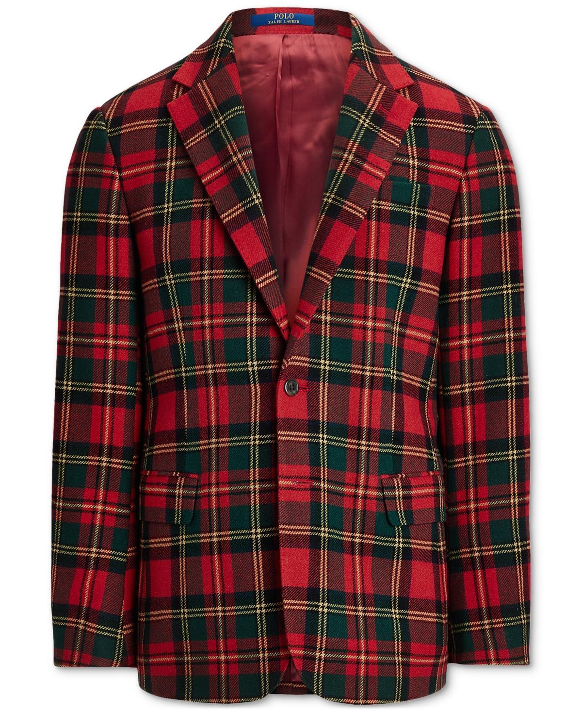 POLO RALPH LAUREN The Rl67 Plaid Tweed Jacket In Red Product Image