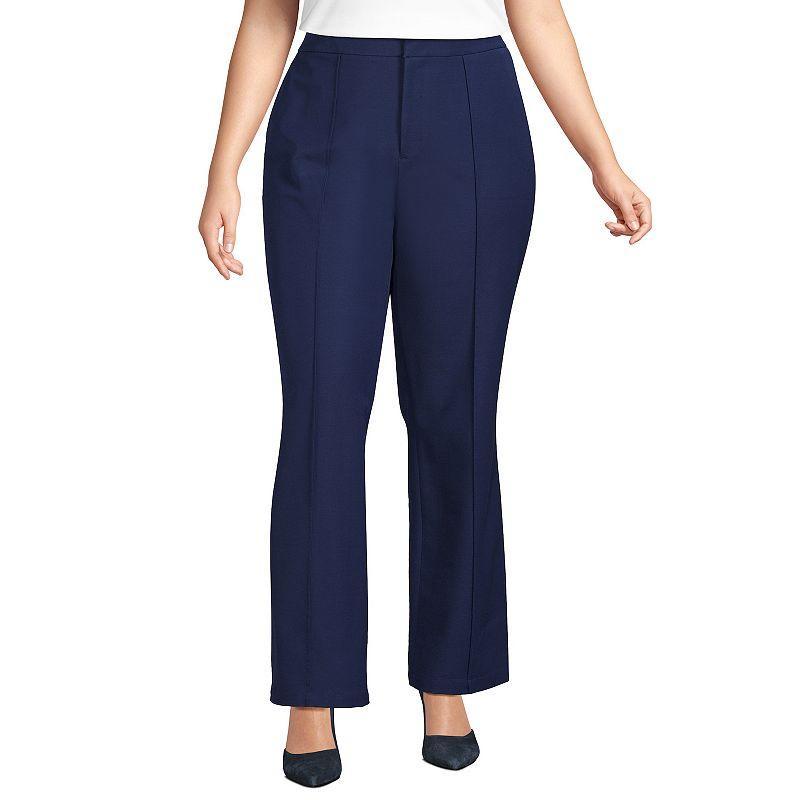 Lands End Womens High Rise Bi Stretch Pintuck Boot Cut Pants Product Image