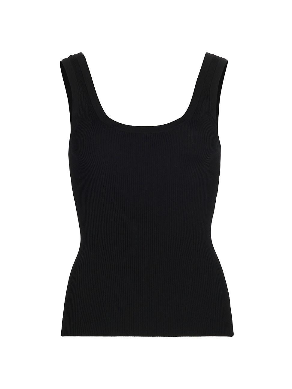 Womens Rib-Knit Scoop Neck Tank Top product image