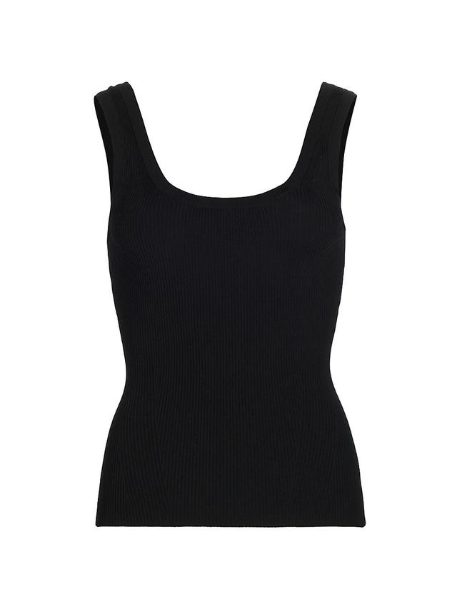 Womens Rib-Knit Scoop Neck Tank Top Product Image