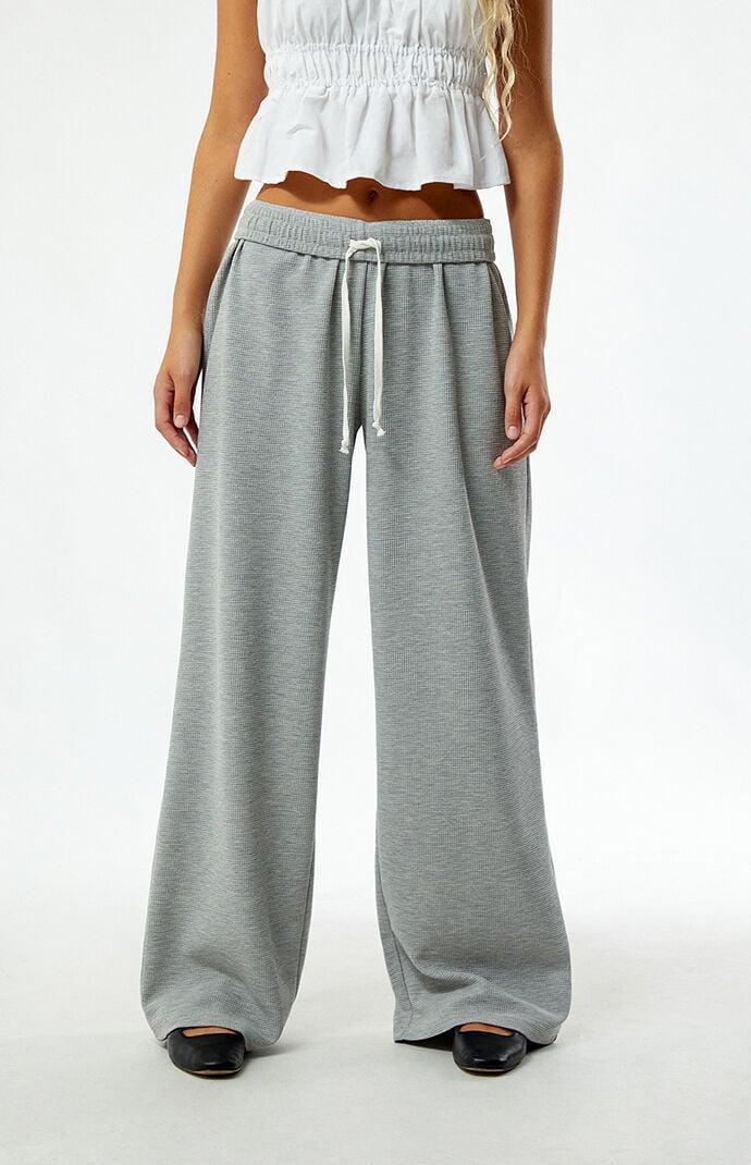 Women's Waffle Knit Baggy Sweatpants Product Image