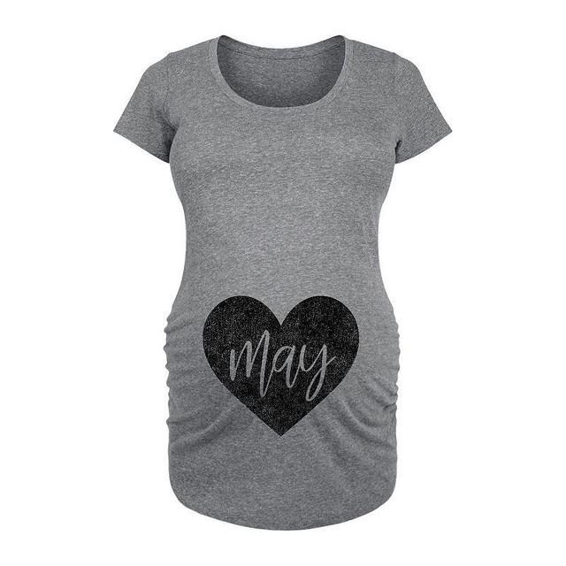 Maternity Heart August Graphic Tee, Womens Grey Dark Red Product Image