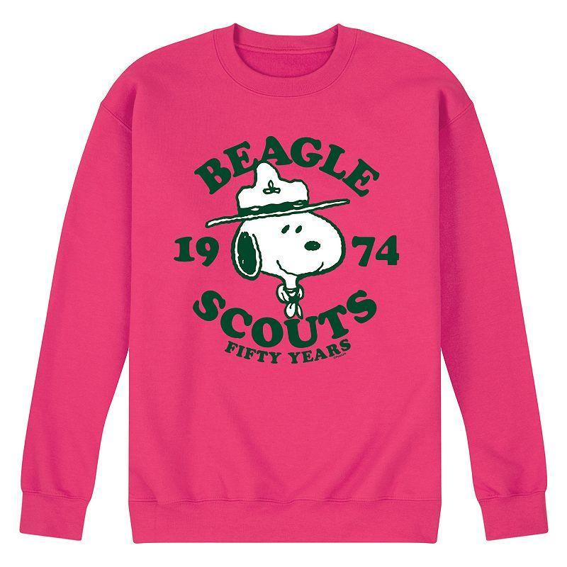 Mens Peanuts Beagle Scout 50 Years Fleece Sweatshirt Grey Gray Product Image