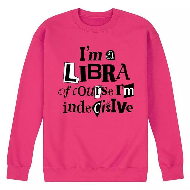 Mens Libra Indecisive Fleece Sweatshirt Pink Product Image