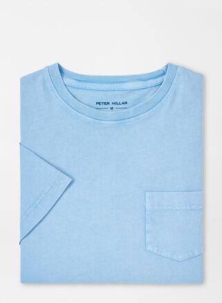 Peter Millar Mens Lava Wash Pocket Tee | Color: Cottage Blue | Size: L Product Image