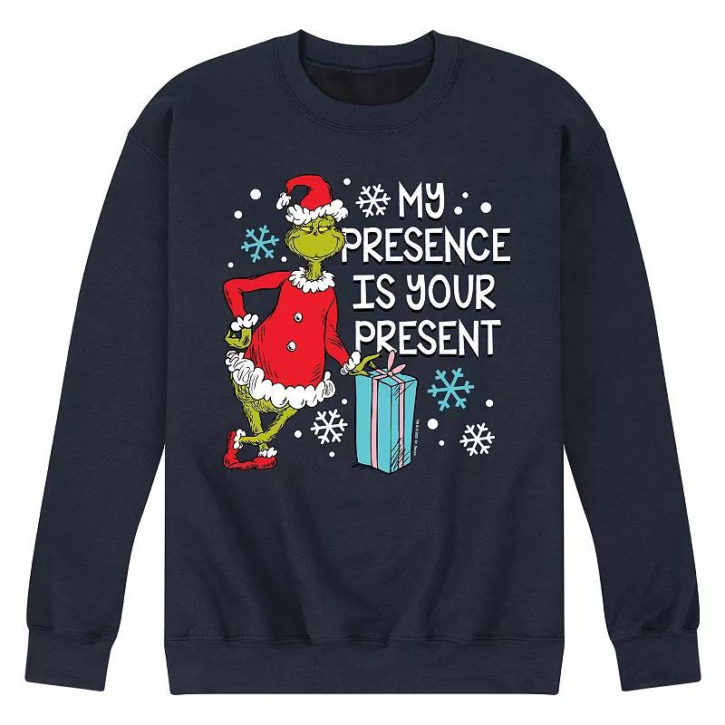 Mens Dr. Seuss My Presence Is Your Present Fleece Sweatshirt Grey Gray Product Image