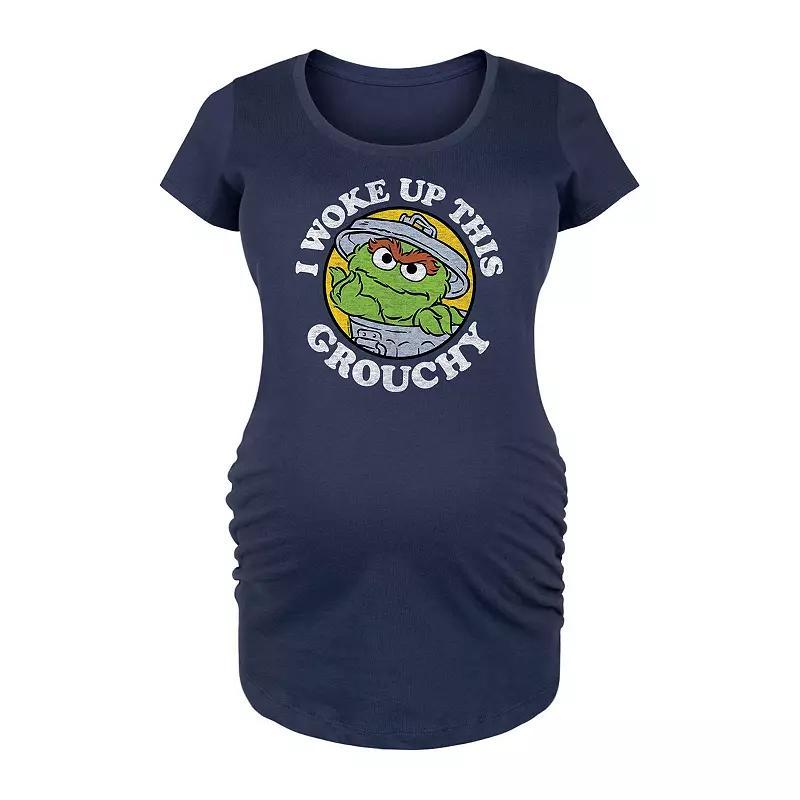 Maternity Sesame Street Woke Up This Grouchy Graphic Tee, Womens Blue Product Image