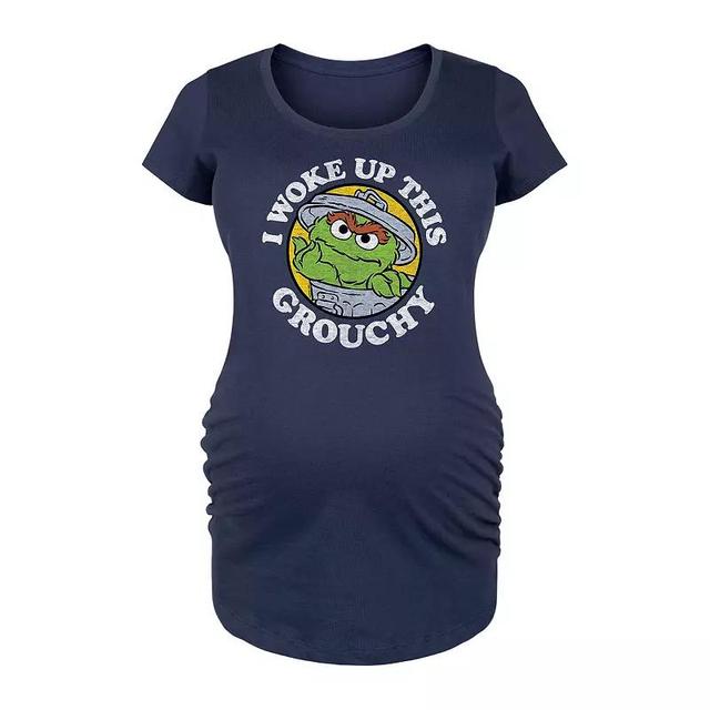 Maternity Sesame Street Woke Up This Grouchy Graphic Tee, Womens Grey Gray Product Image