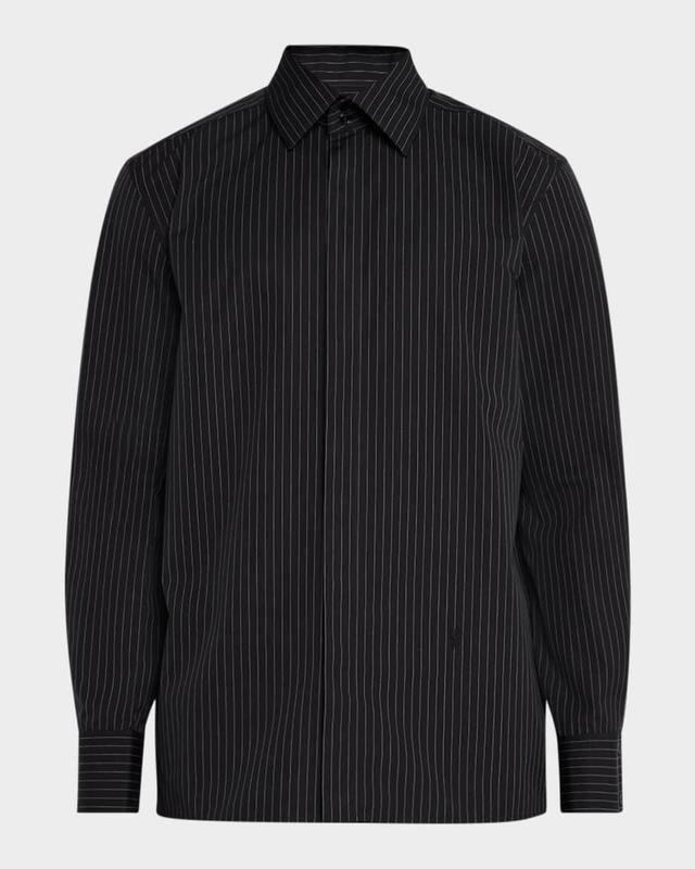 Mens Striped Poplin Dress Shirt Product Image