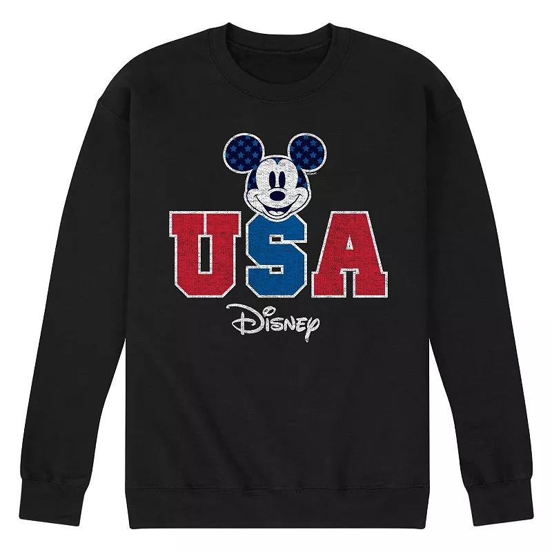 Disneys Mickey Mouse Mens USA Fleece Sweatshirt Med Grey Product Image