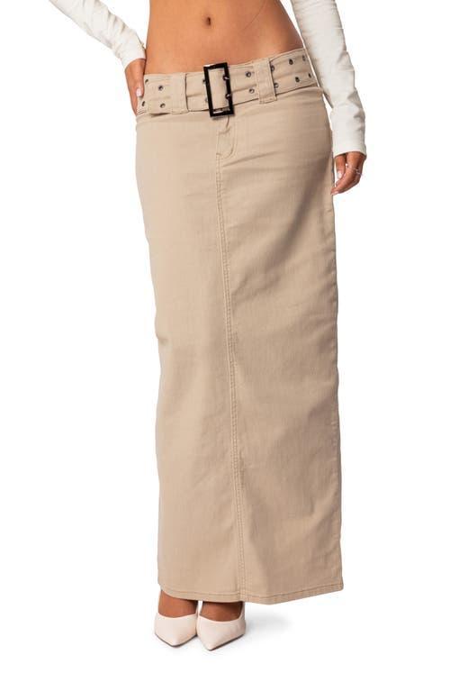 Womens Evangeline belted denim maxi skirt Product Image