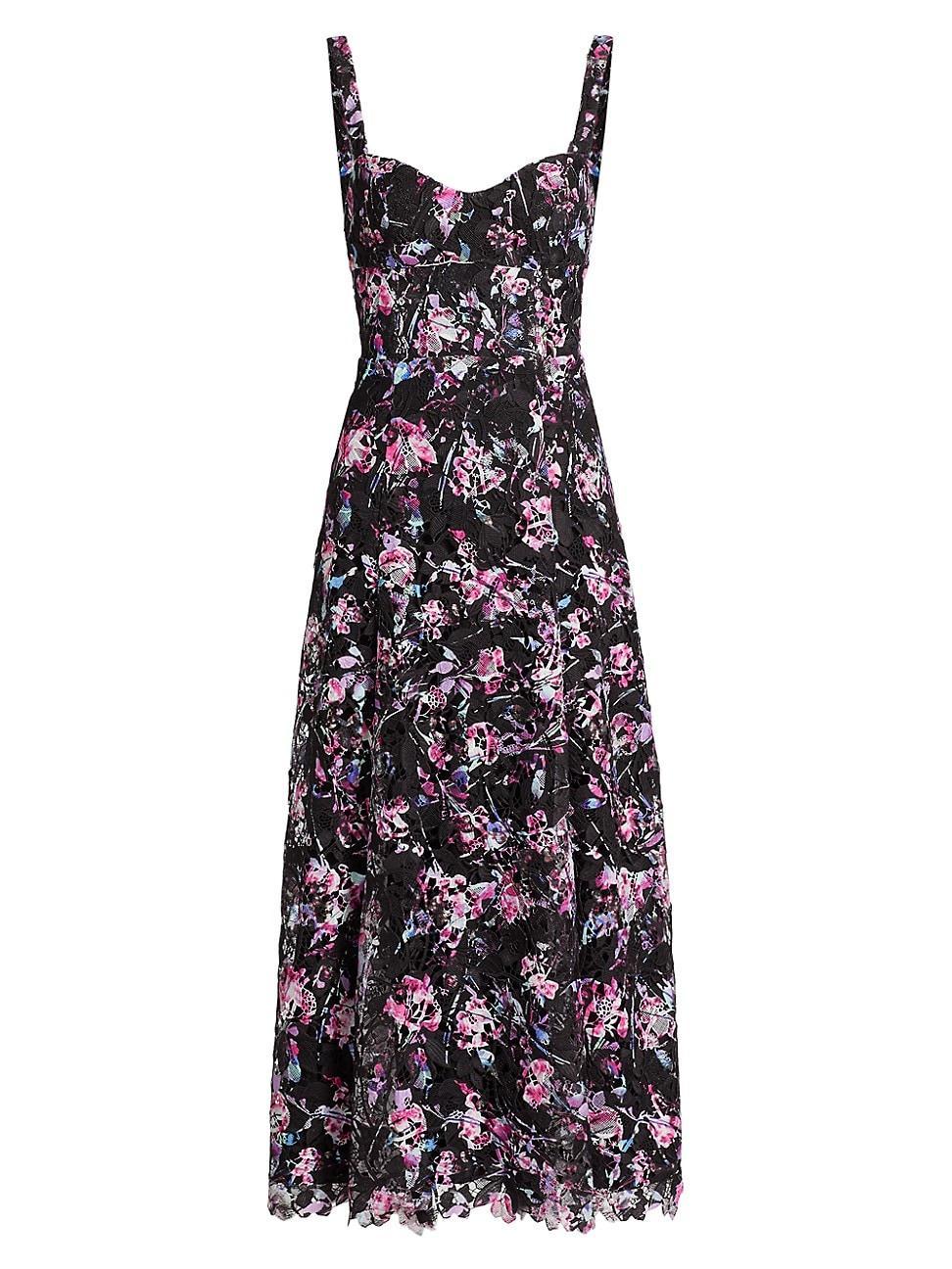 Womens Manon Floral Lace Midi-Dress Product Image