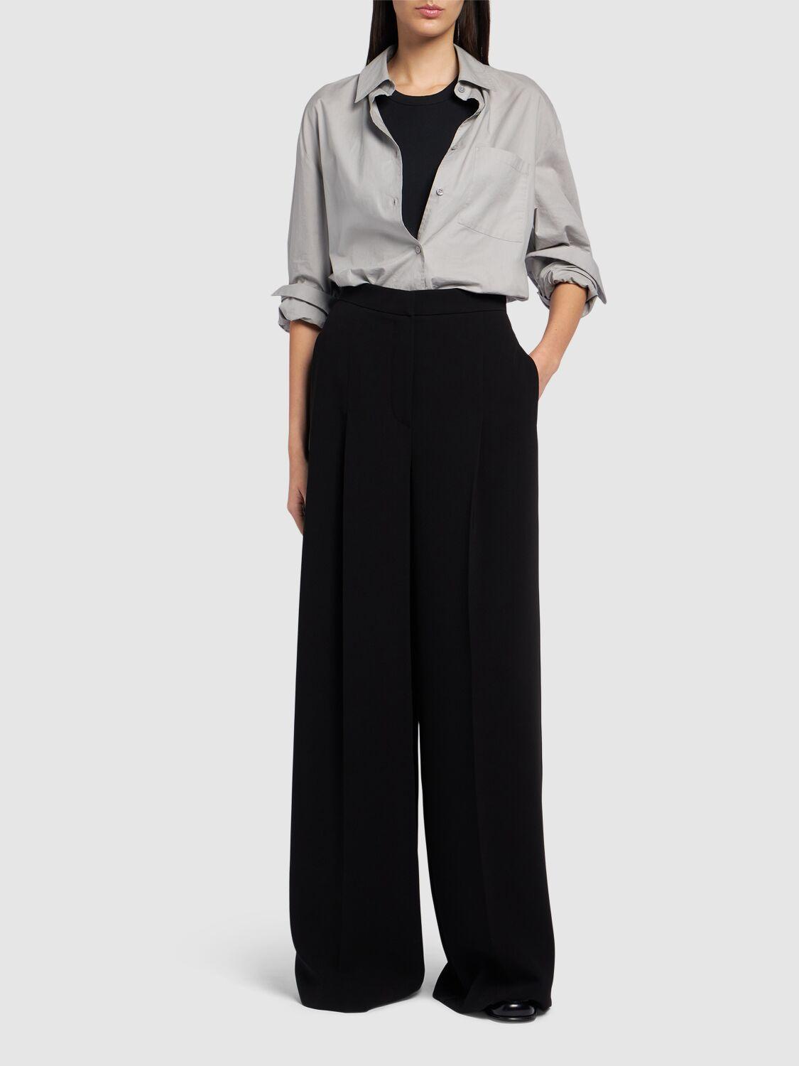 MAX MARA Lino Cady Wide Pants In Black Product Image