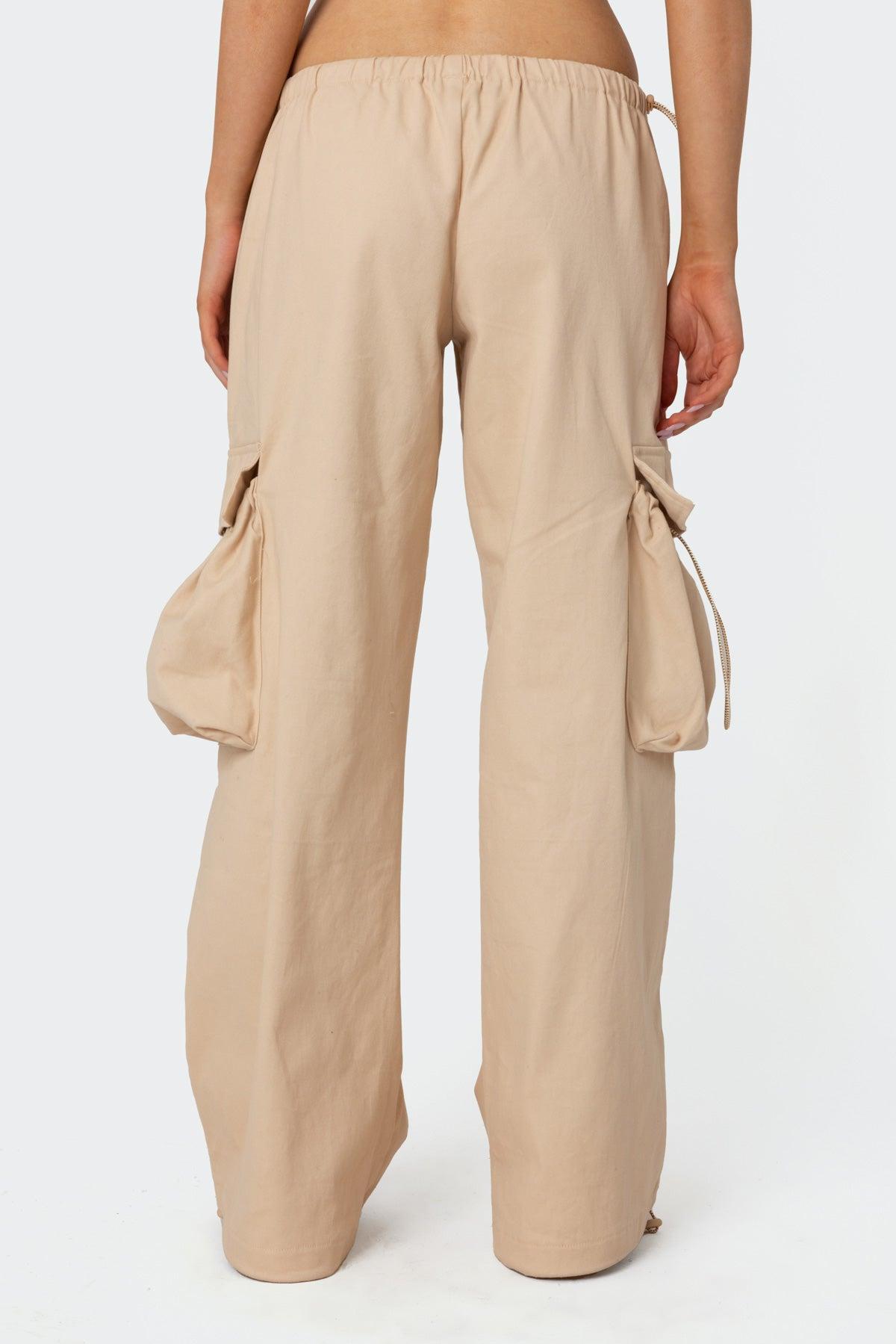 Bow Trim Cargo Parachute Pants Product Image