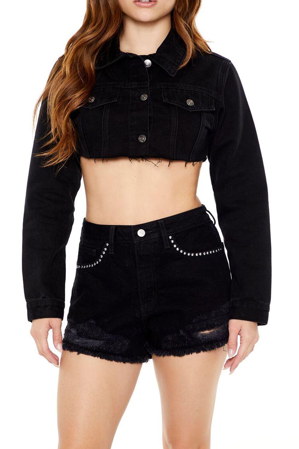 Cropped Denim Trucker Jacket | Forever 21 Product Image