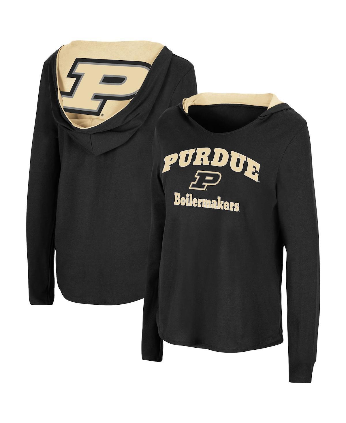 Womens Colosseum Purdue Boilermakers Catalina Hoodie Long Sleeve T-Shirt Product Image