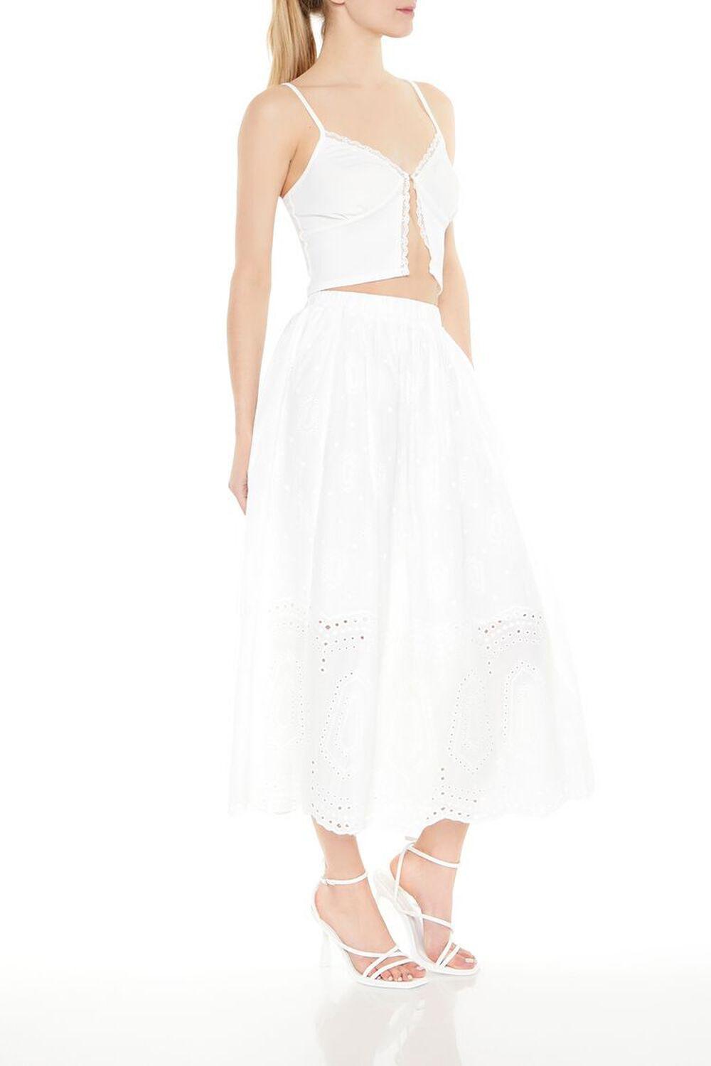 Eyelet A-Line Midi Skirt | Forever 21 Product Image