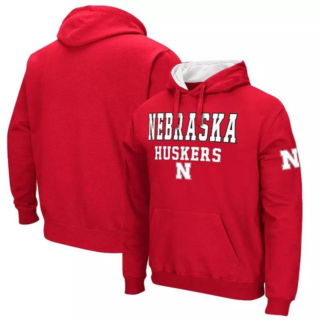 Mens Colosseum Scarlet Nebraska Huskers Sunrise Pullover Hoodie Product Image