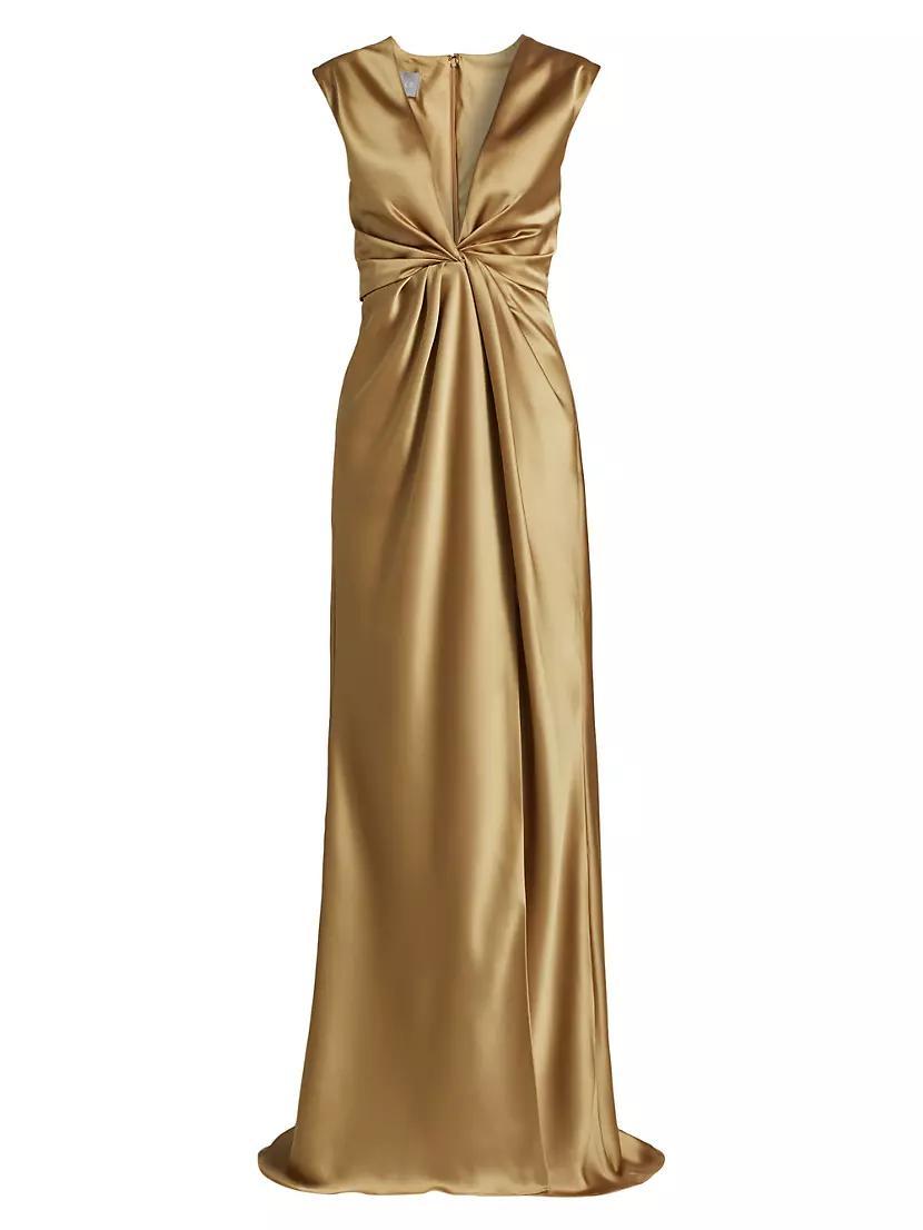 Satin V-Neck Gown Product Image