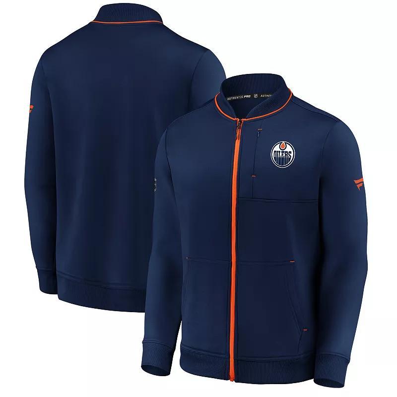 Mens Fanatics Branded Navy Edmonton Oilers Authentic Pro Locker Room Full-Zip Jacket Oil Blue Product Image