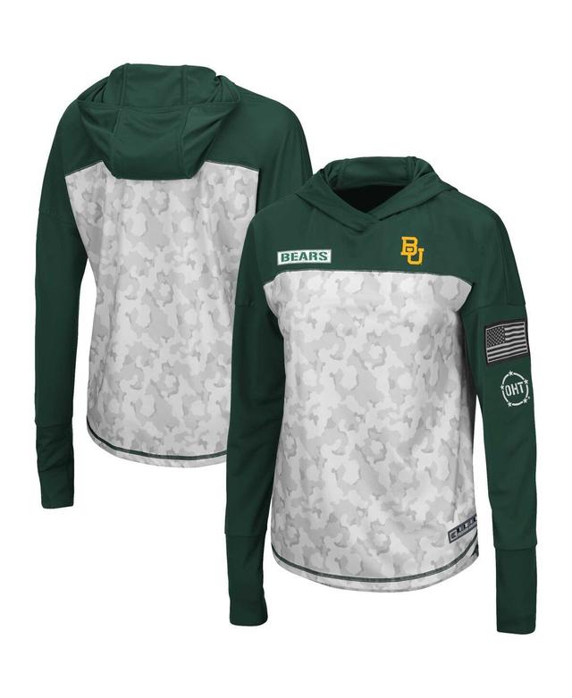 Womens Colosseum Arctic Camo/Green Baylor Bears OHT Military Appreciation Long Sleeve Hoodie T-Shirt Product Image