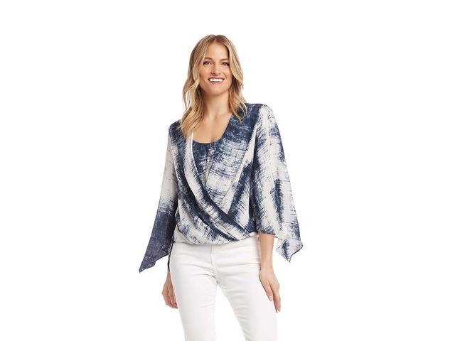 Karen Kane Printed Flare Sleeve Draped Top Product Image