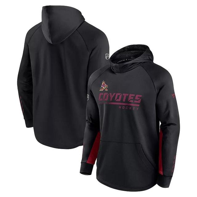 Mens Fanatics Branded Black Arizona Coyotes Authentic Pro Locker Room Raglan Pullover Hoodie Product Image