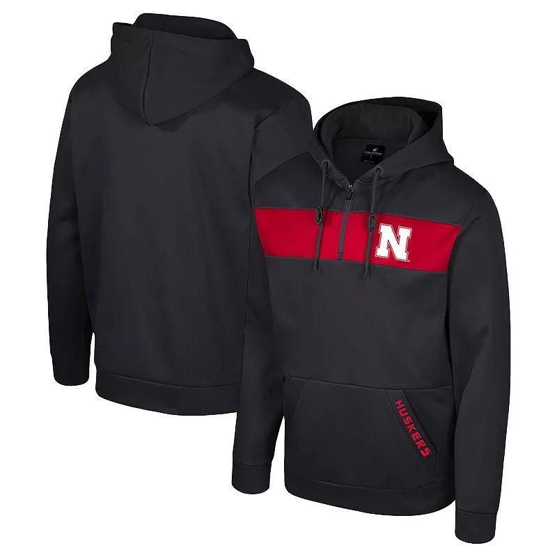 Mens Colosseum Nebraska Huskers Quarter-Zip Hoodie Product Image