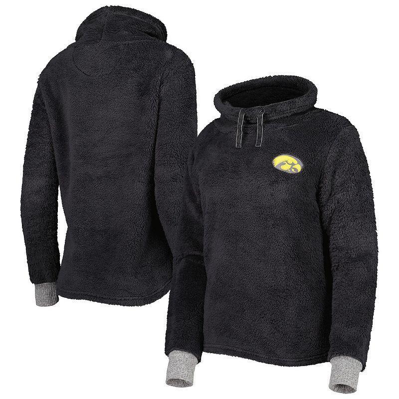 Womens Charcoal Iowa Hawkeyes Fluffy Cowl Pullover Hoodie Product Image