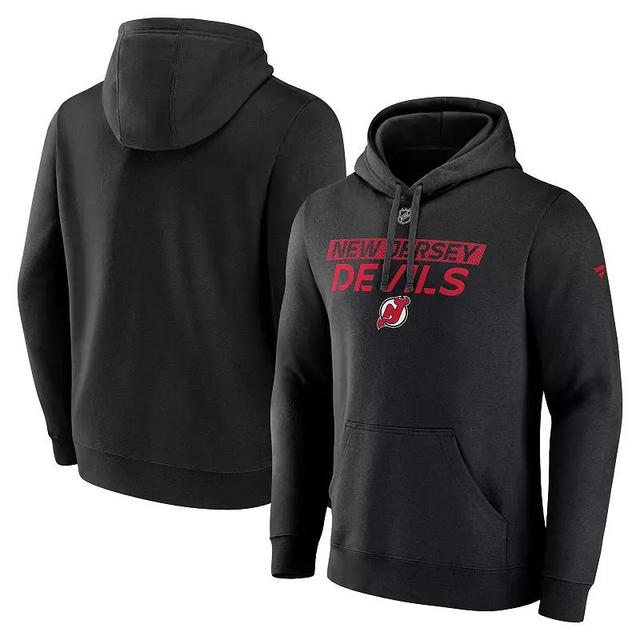 Mens Fanatics Black New Jersey Devils Authentic Pro Core Primary Fleece Pullover Hoodie Product Image