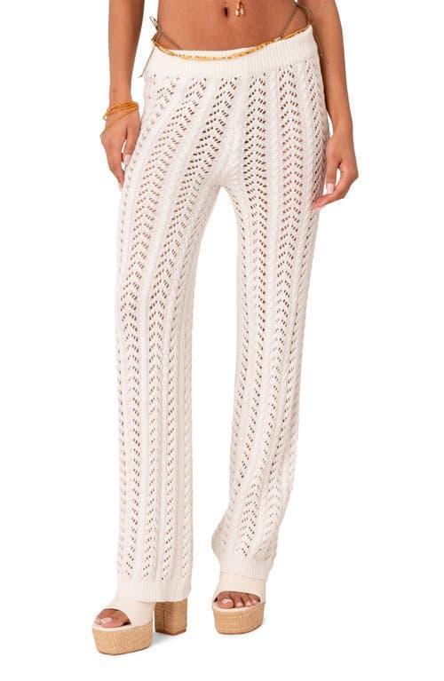 EDIKTED Elektra Sheer Open Knit Cover-Up Pants Product Image