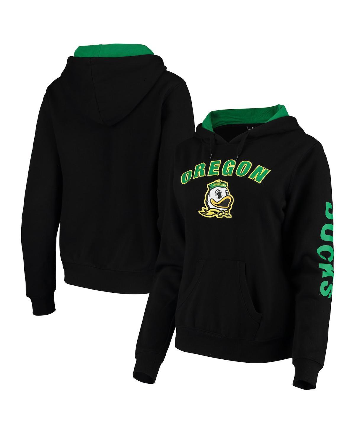 Womens Colosseum Black Oregon Ducks Loud and Proud Pullover Hoodie Product Image