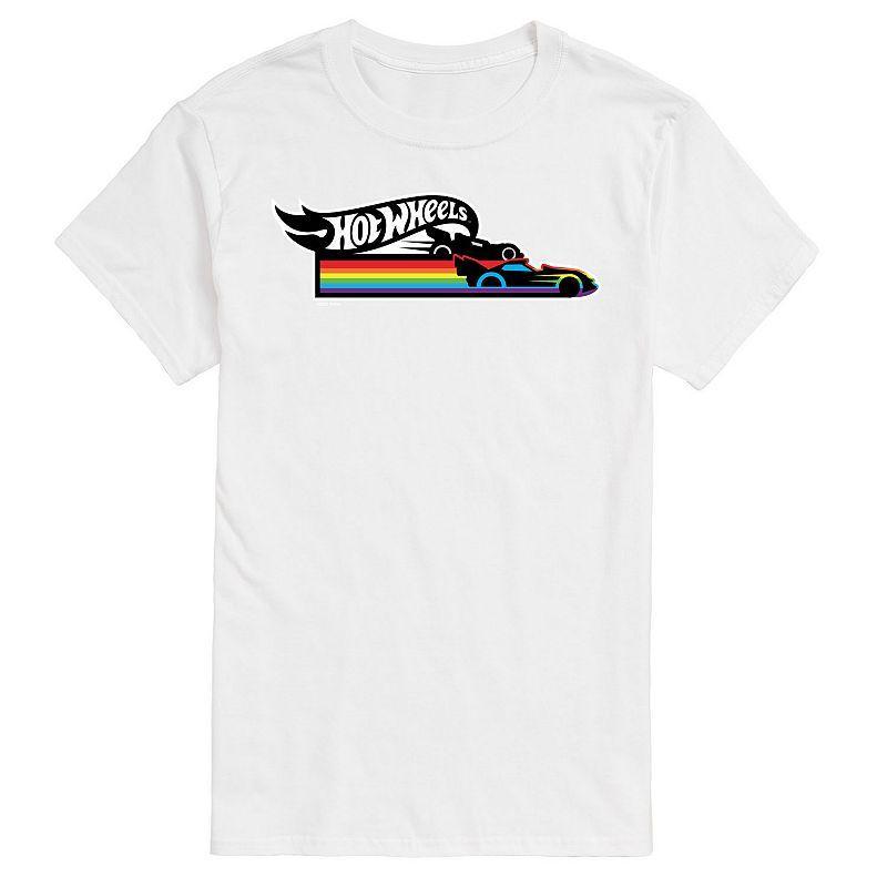 Big & Tall Hot Wheels Pride Flame Logo Graphic Tee, Mens White Product Image