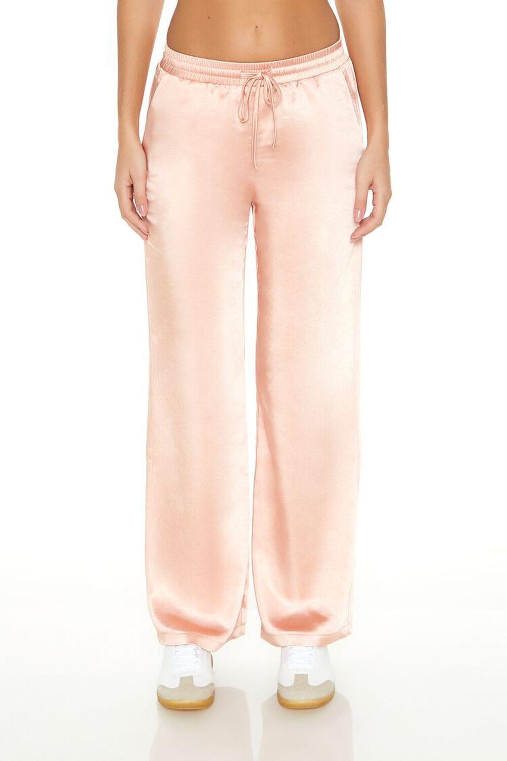 Satin Drawstring Wide-Leg Pants | Forever 21 Product Image