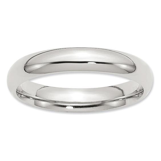 Men's 4.0mm Comfort-Fit Wedding Band in Sterling Silver Product Image