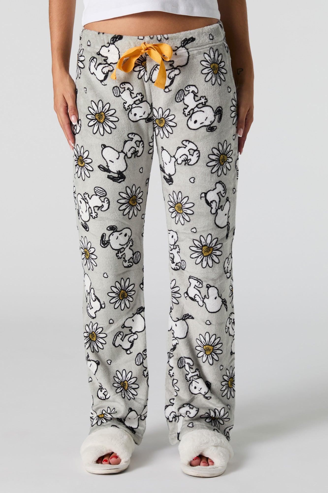 Snoopy Printed Plush Pajama Pant Female Product Image