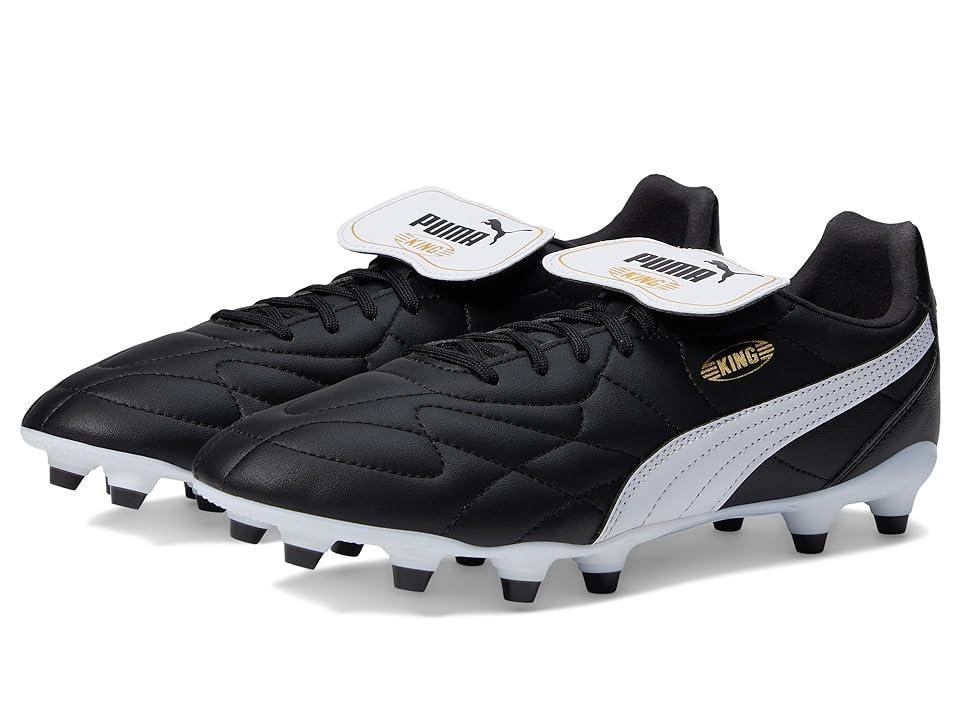 PUMA King Top Firm Ground/Artificial Ground (PUMA Black/PUMA White/PUMA Gold) Men's Shoes Product Image