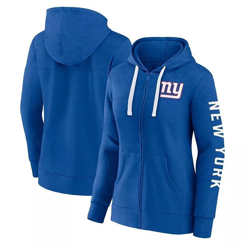 Womens Fanatics Branded Heather Royal New York Giants Plus Size City Ties Full-Zip Hoodie Product Image