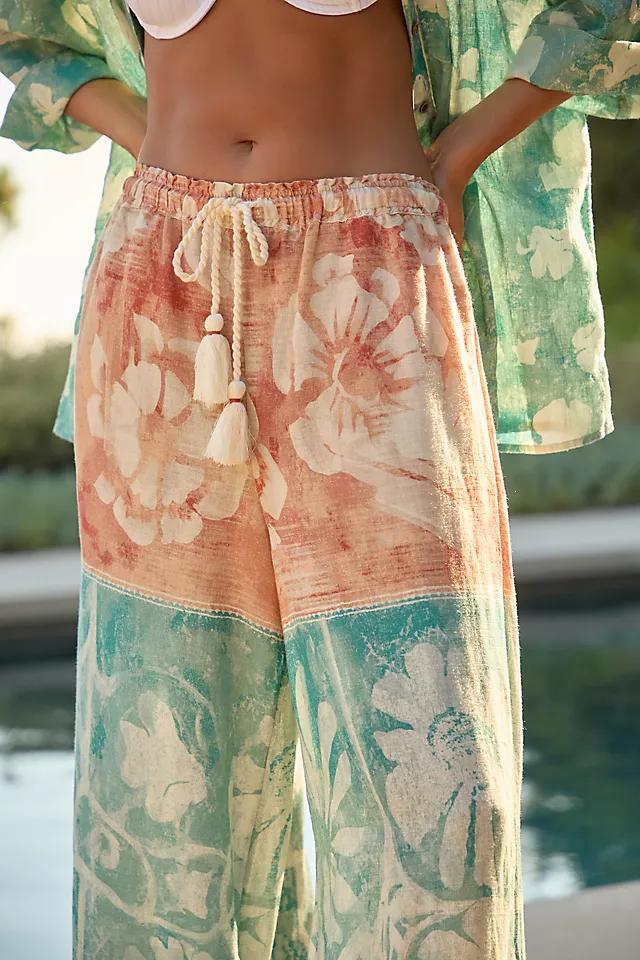 By Anthropologie Linen Wide-Leg Pants Product Image