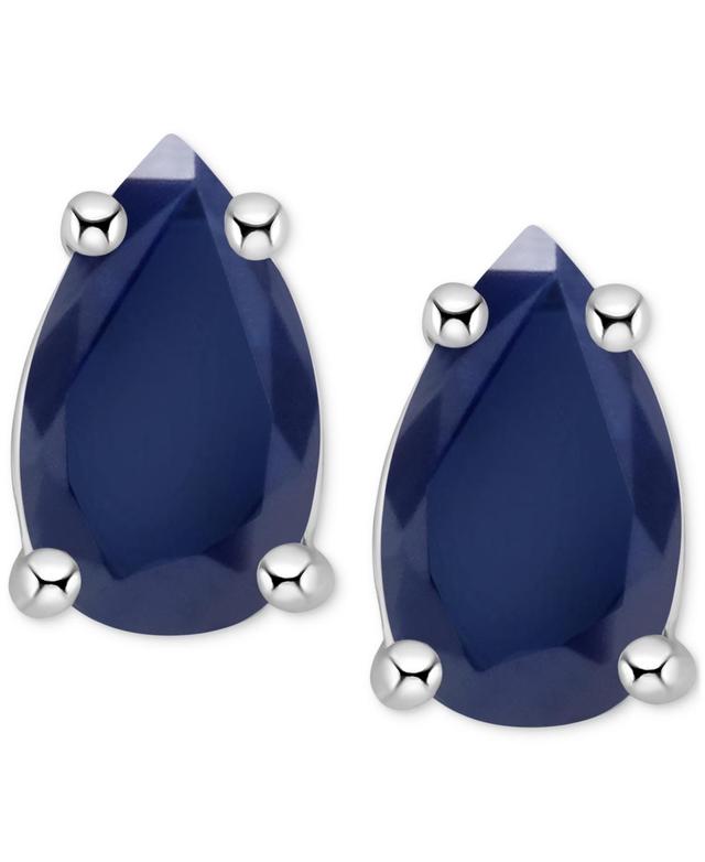 Tanzanite Pear-Shape Stud Earrings (3/8 ct. t.w.) in 14k White Gold (Also Ruby & Sapphire) - Emerald Product Image