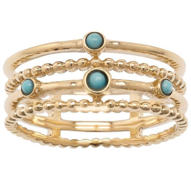 Gemistry 14k Gold Turquoise Stack Ring, Womens Product Image