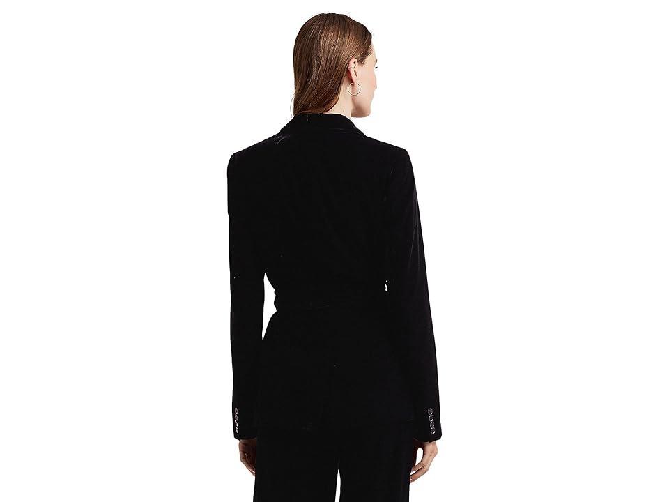 Lauren Ralph Lauren Belted Velvet Blazer Women's Jacket Product Image