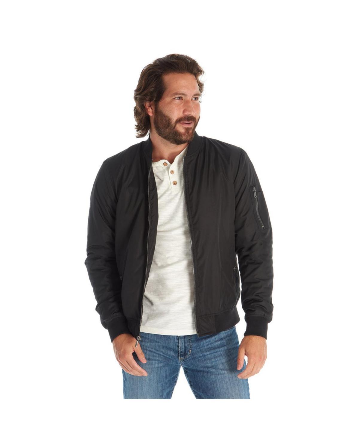 Mens Classic Faux Fur Lined Bomber Jacket Product Image