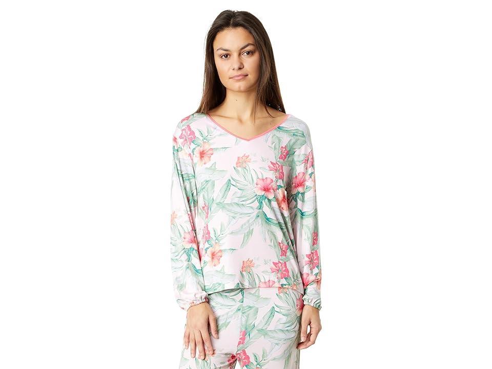 Tommy Bahama Short Sleeve Short PJ Set Floral) Women's Pajama Sets Product Image